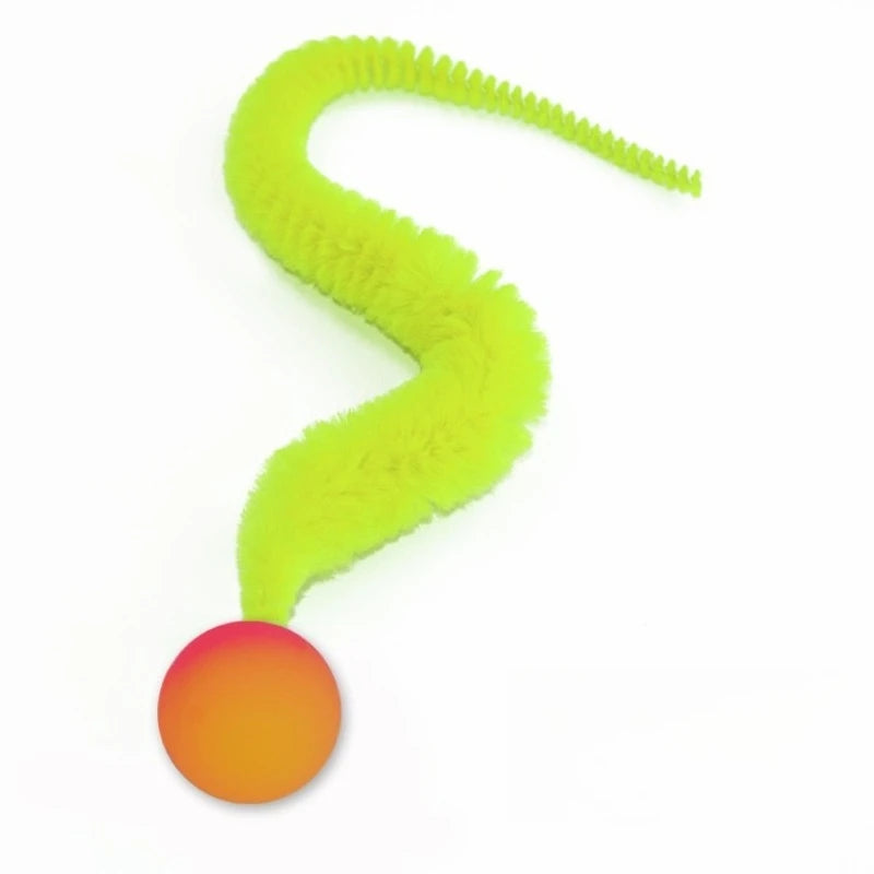 Interactive Cat Worm Toy – Colorful Elastic Teaser for Indoor Pet Play