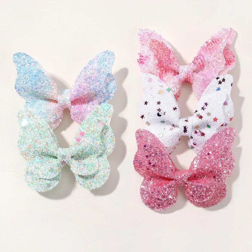 Sequined Butterfly Hair Clips – Cute Decorative Bows for Toddler Hairstyles