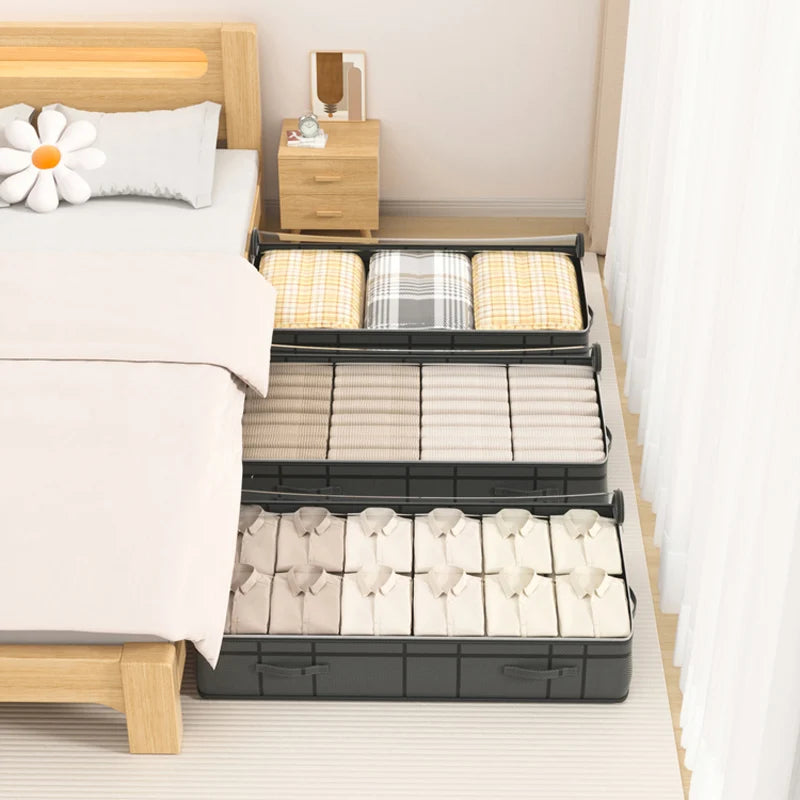 Foldable Large Underbed Storage Bag – Quilt and Clothing Organizer for Bedroom