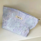Floral Print Cosmetic Bag – Zippered Makeup Pouch for Travel Essentials