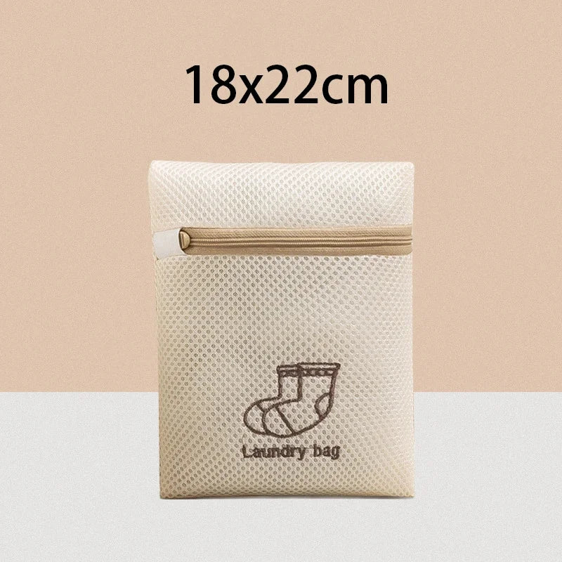 Embroidered Mesh Laundry Bag – Thickened Washable Organizer for Dirty Clothes