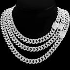 Iced Out Cuban Link Chain – AAA Rhinestone Men's Necklace for Hip Hop Jewelry