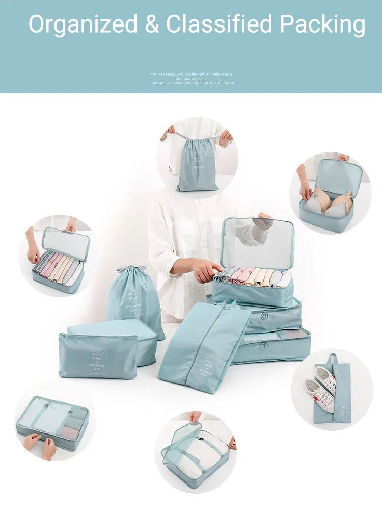 Mesh Travel Packing Cubes – Luggage Organizer Set for Suitcase Storage