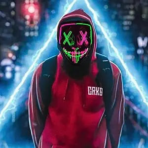 LED Light Up Halloween Mask – Scary Glowing Costume for Cosplay Parties