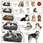 Plush Rectangular Dog Bed – Washable Fluffy Pet Cushion for Small to Large Dogs
