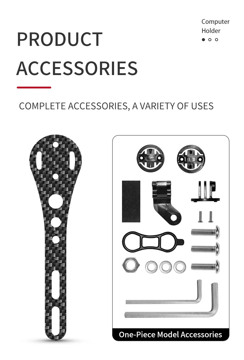 Carbon Fiber Bike Computer Mount – 143mm 165mm Holder for Road Mountain Bikes