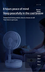 Folding Portable Desk Fan – 10800mAh Rechargeable Air Cooler for Camping