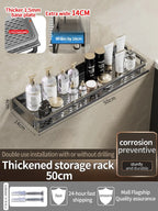 Aluminum Bathroom Shelf – Wall Mounted Storage Rack for Kitchen and Shower