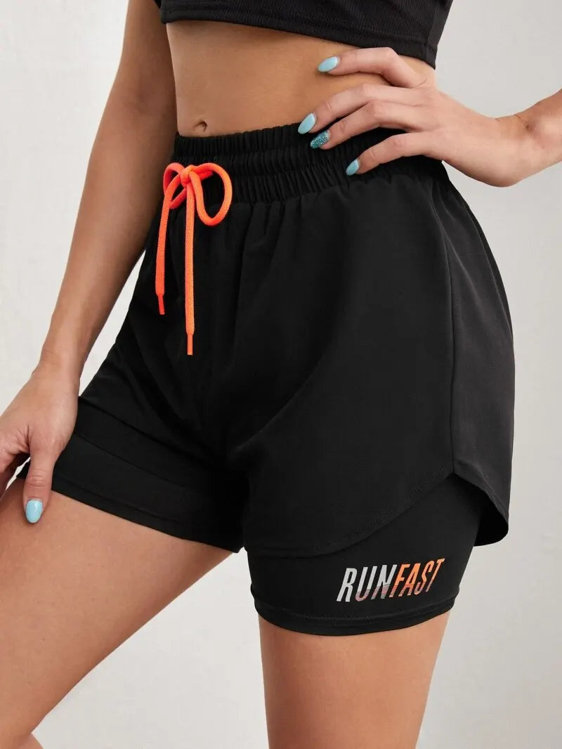 High Rise Yoga Shorts – Two-in-One Athletic Apparel for Gym Running