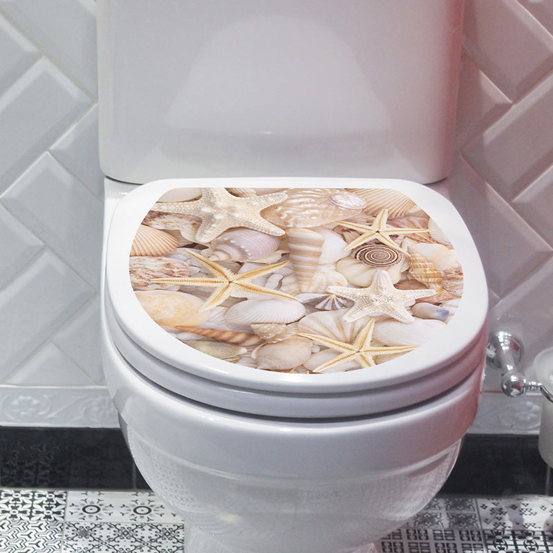Decorative Toilet Seat Decal – Underwater Sea Shell Art for Bathroom Decor