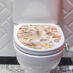 Decorative Toilet Seat Decal – Underwater Sea Shell Art for Bathroom Decor