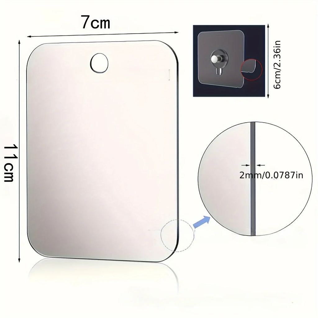 Acrylic Suction Shower Mirror – Portable Fogless Glass for Shaving and Makeup