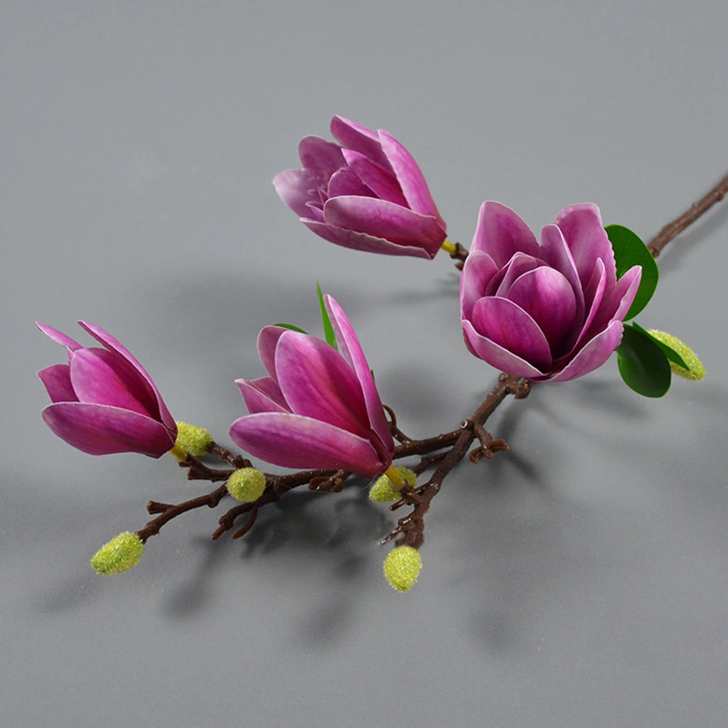 Silk Magnolia Flower Bouquet – Artificial Floral Decor for Wedding Party
