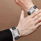 Quartz Couple Watches – Waterproof Leather Calendar Wristwatch for Daily Wear