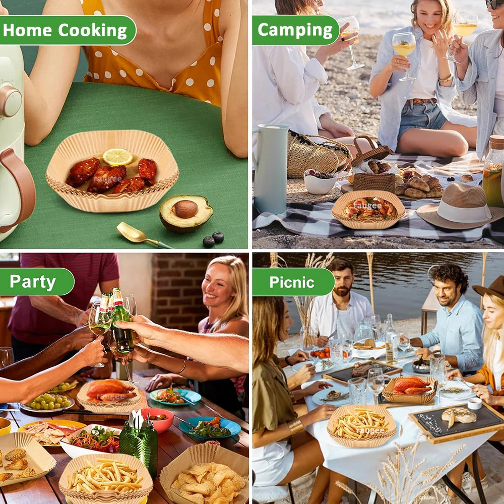 Disposable Air Fryer Liners – Non-Stick Paper Sheets for Baking and Roasting