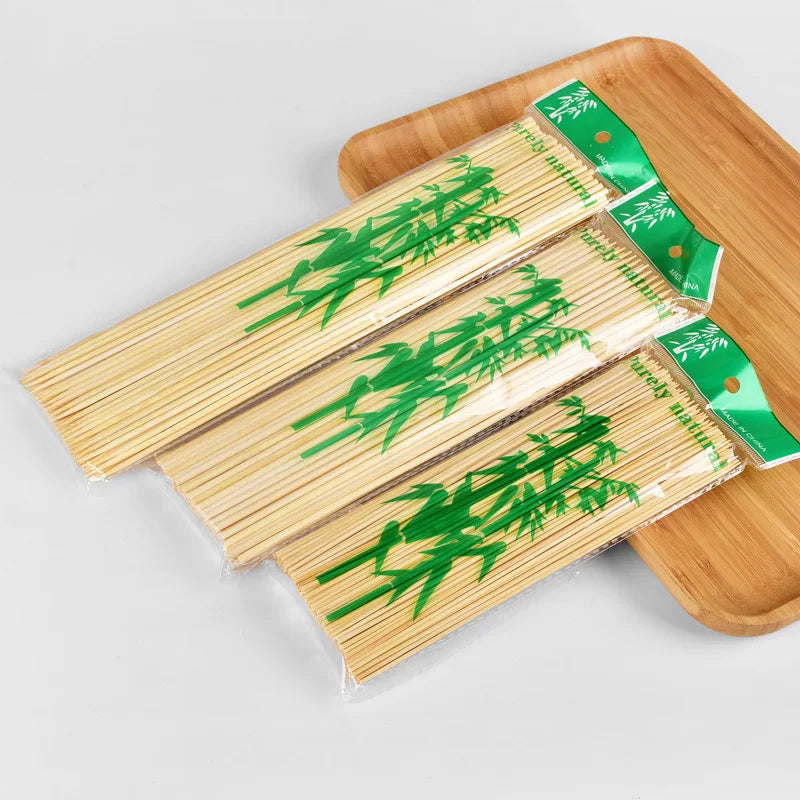 Natural Bamboo Skewers – Disposable Sticks for Grilling and BBQ Appetizers