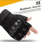 Tactical Fingerless Gloves – Hard Shell Knuckle Protection for Outdoor Sports