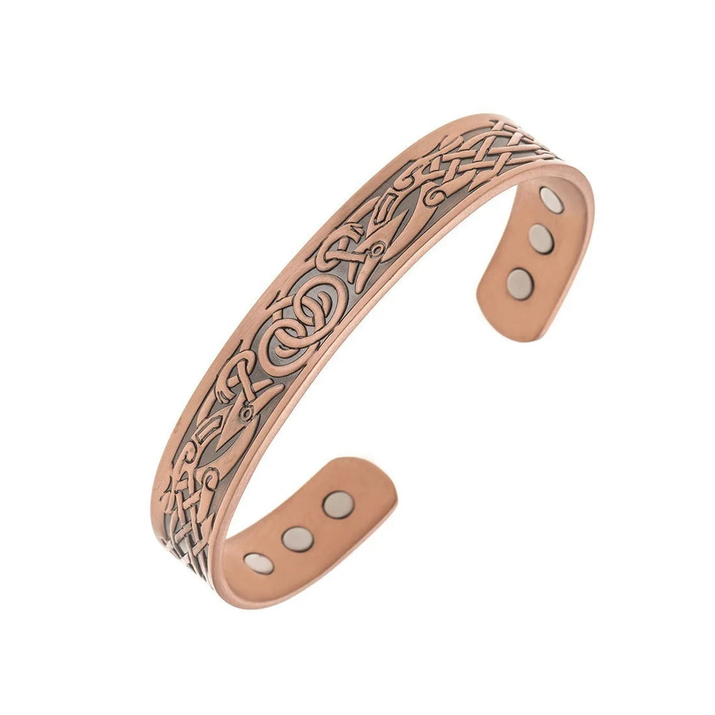 Double Ring Magnetic Bracelet Set – Retro Metal Jewelry for Women