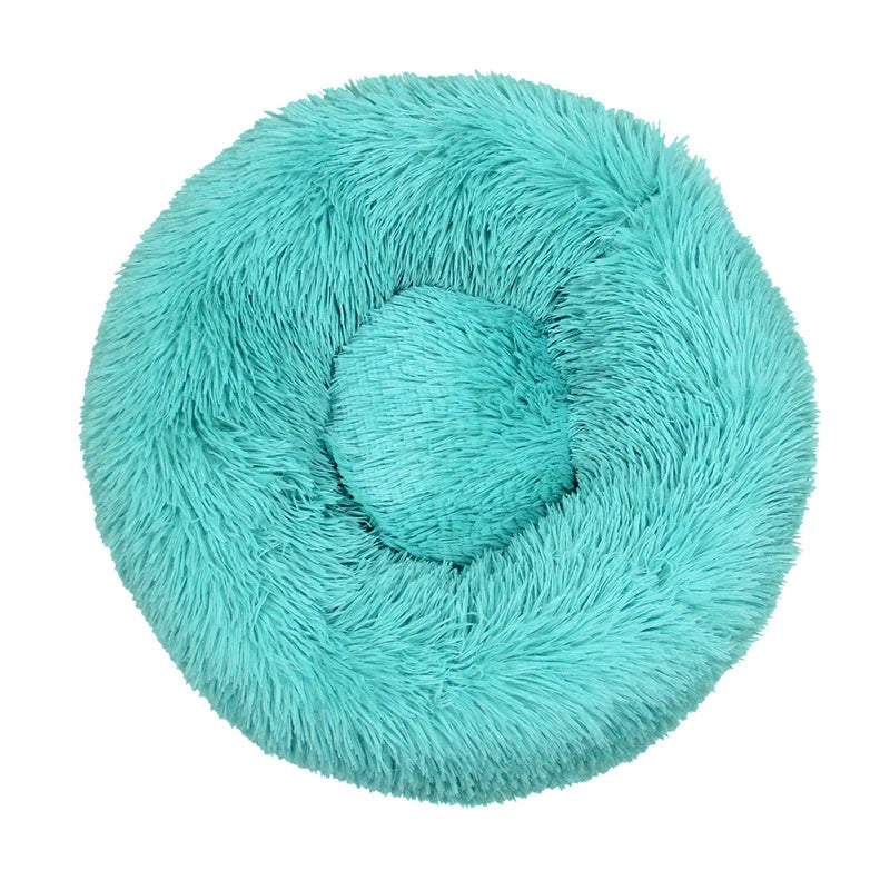 Round Plush Pet Bed – Soft Warm Dog House for Large and Medium Pets