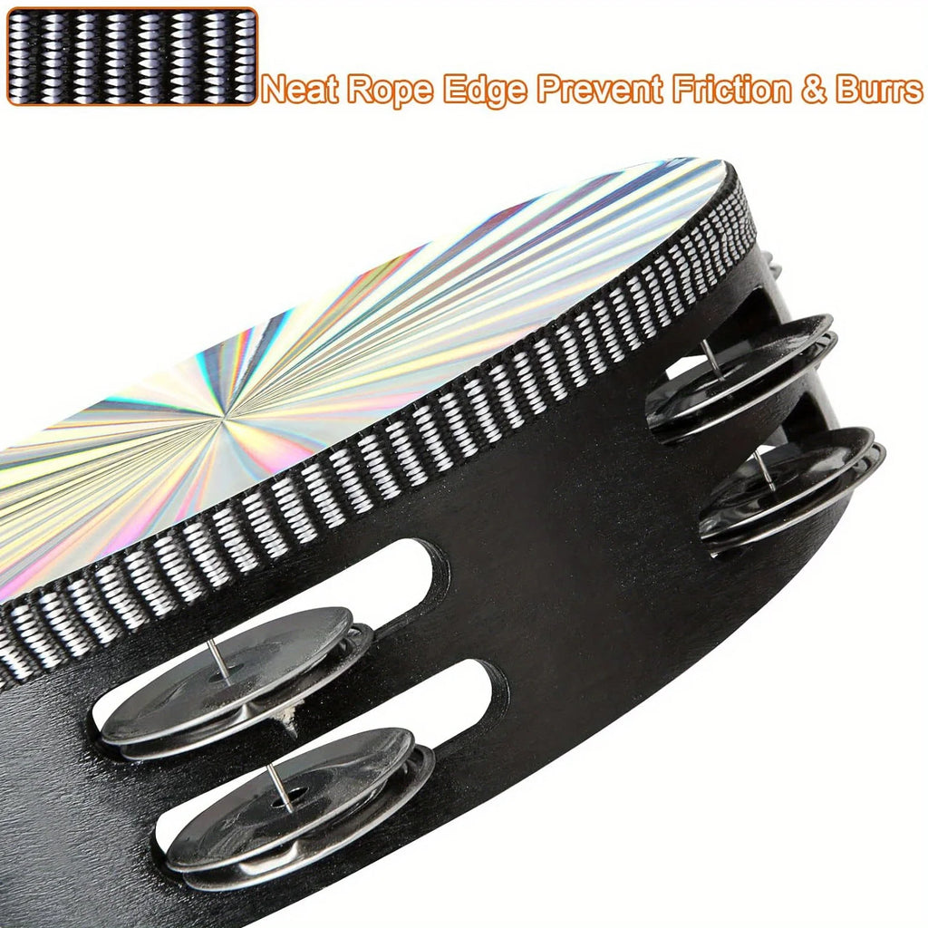 Double Row Radiant Tambourine – Handheld Rhythm Percussion for Music Education