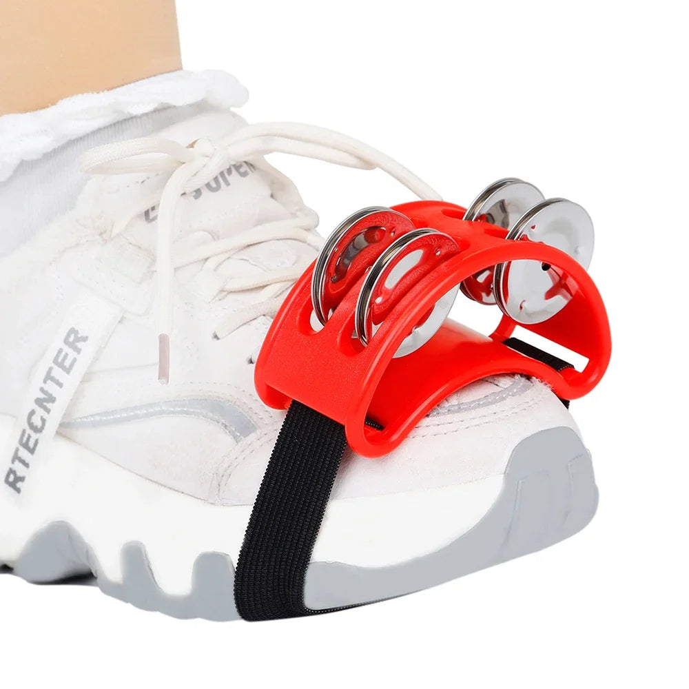 Foot Tambourine with Metal Jingles – Percussion Instrument for Drumming