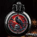 Clever Crow Pocket Watch – Vintage Quartz Necklace for Kids Gift