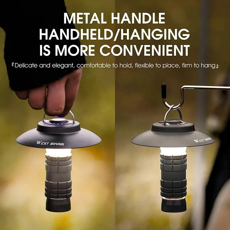3-in-1 LED Camping Light – Multifunctional USB Rechargeable Tent Lantern