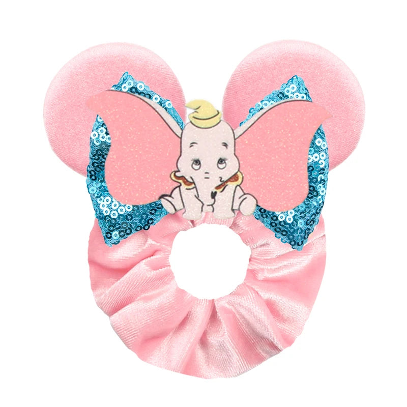 Velvet Sequin Mouse Ear Scrunchies – Elastic Hair Accessories for Kids Party