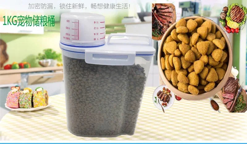 Airtight Plastic Pet Food Container – Moisture-proof Storage for Dog Cat Food