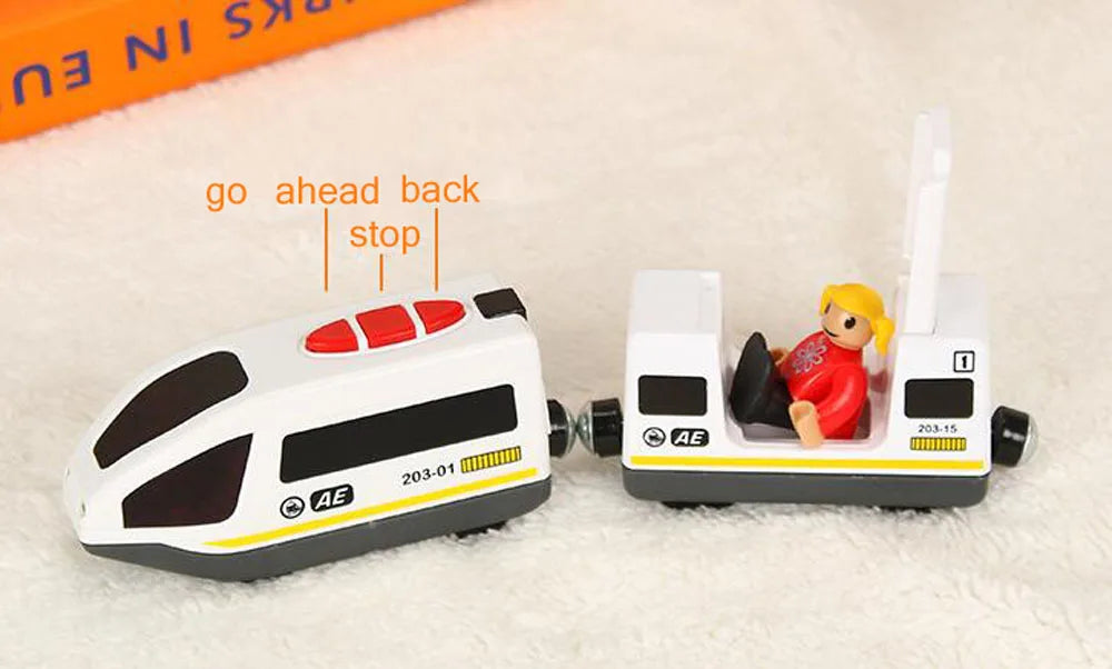 Magnetic RC Electric Train – Diecast Locomotive for Wooden Railway Tracks