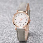Arabic Dial Quartz Wristwatch – Leather Strap Casual Gift for Women
