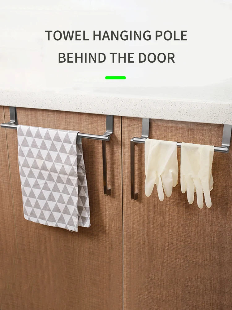 Stainless Steel Towel Rod – Non-Punching Hanging Rack for Bathroom Kitchen