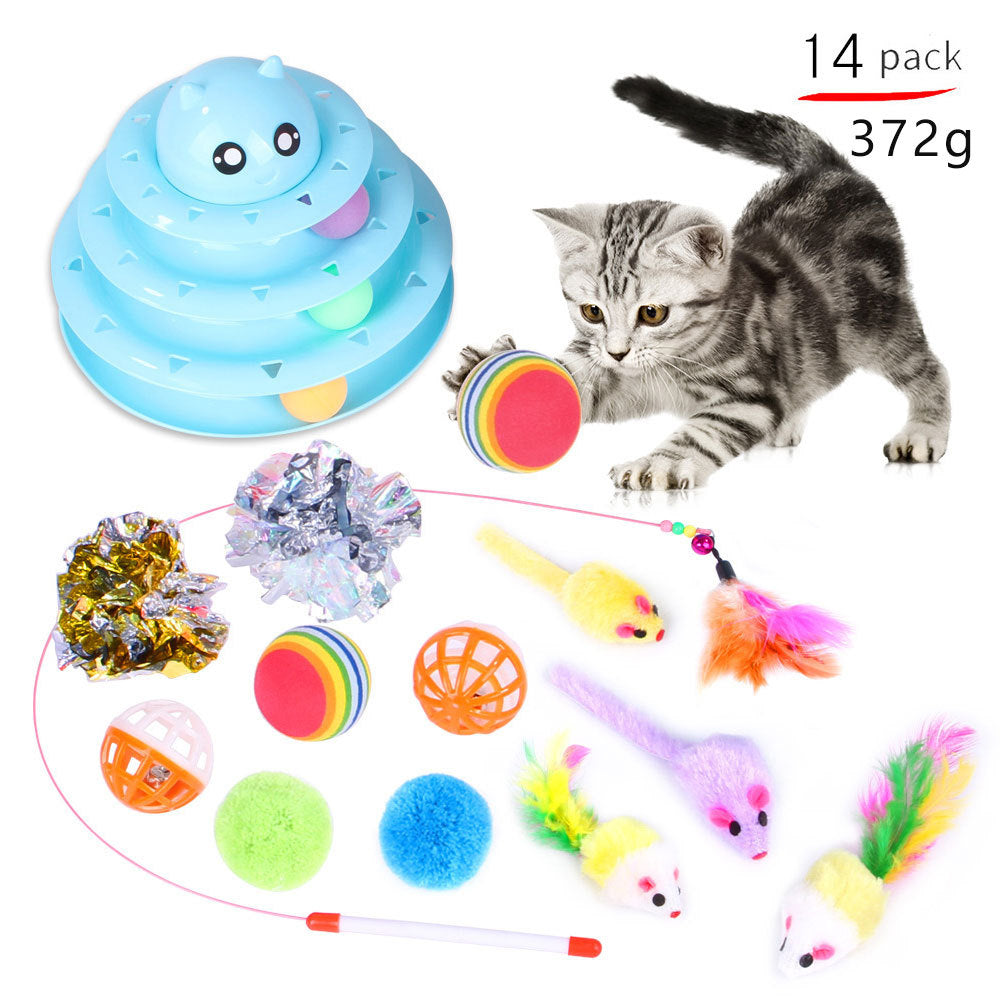 Interactive Cat Play Tunnel – Foldable Mouse and Fish Toy Set for Pets