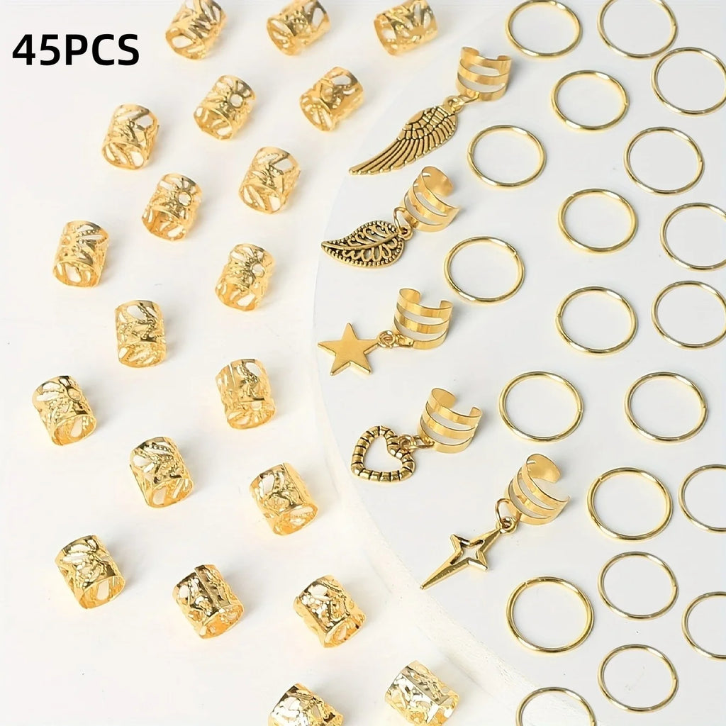 Alloy Braid Hair Rings – Dreadlock Jewelry for Women and Girls