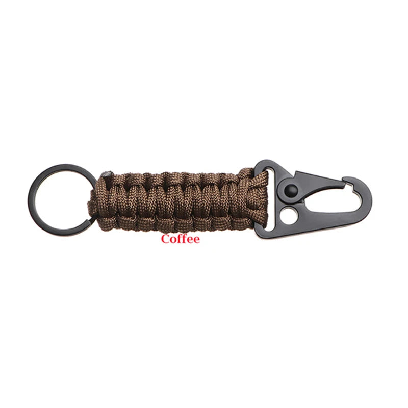 Paracord Survival Keychain – Military Carabiner for Outdoor Camping Gear