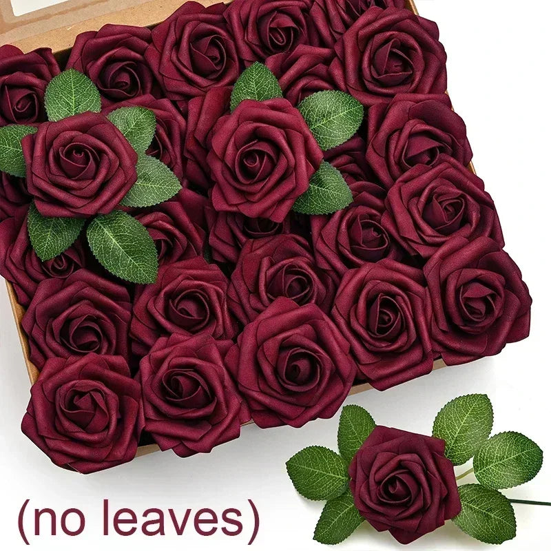 Artificial Foam Rose Heads – Realistic Silk Flowers for DIY Wedding Decor