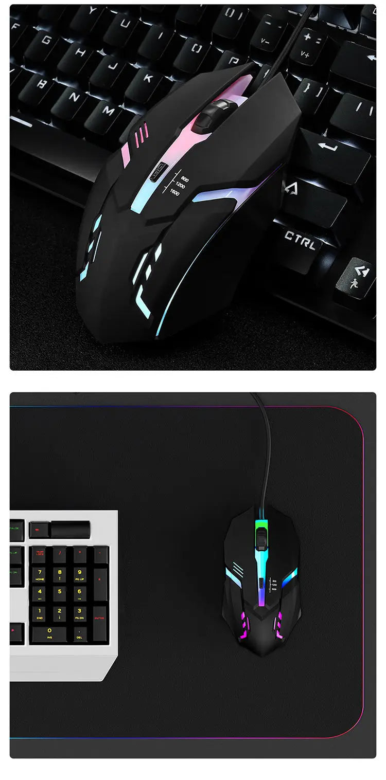 Wired LED Gaming Mouse – Ergonomic Backlit Optical Mouse for PC Desktop Laptop