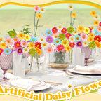 Silk Daisy Artificial Flowers – Floral Decorations for Wedding Home Decor