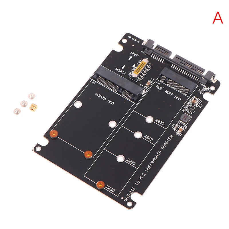 M.2 NGFF and mSATA SSD to SATA Adapter Board for Disk Conversion