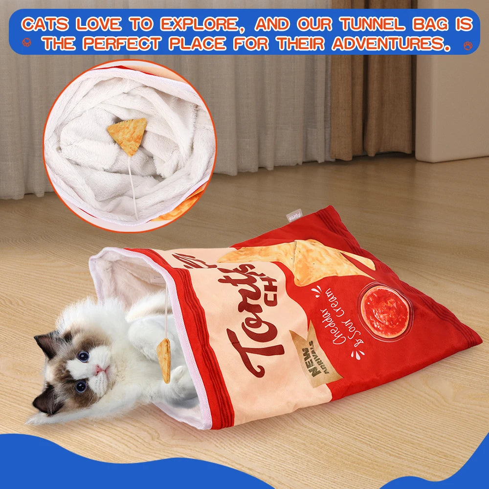 Collapsible Halloween Cat Tunnel – Gourmet Pattern Interactive Pet Toy