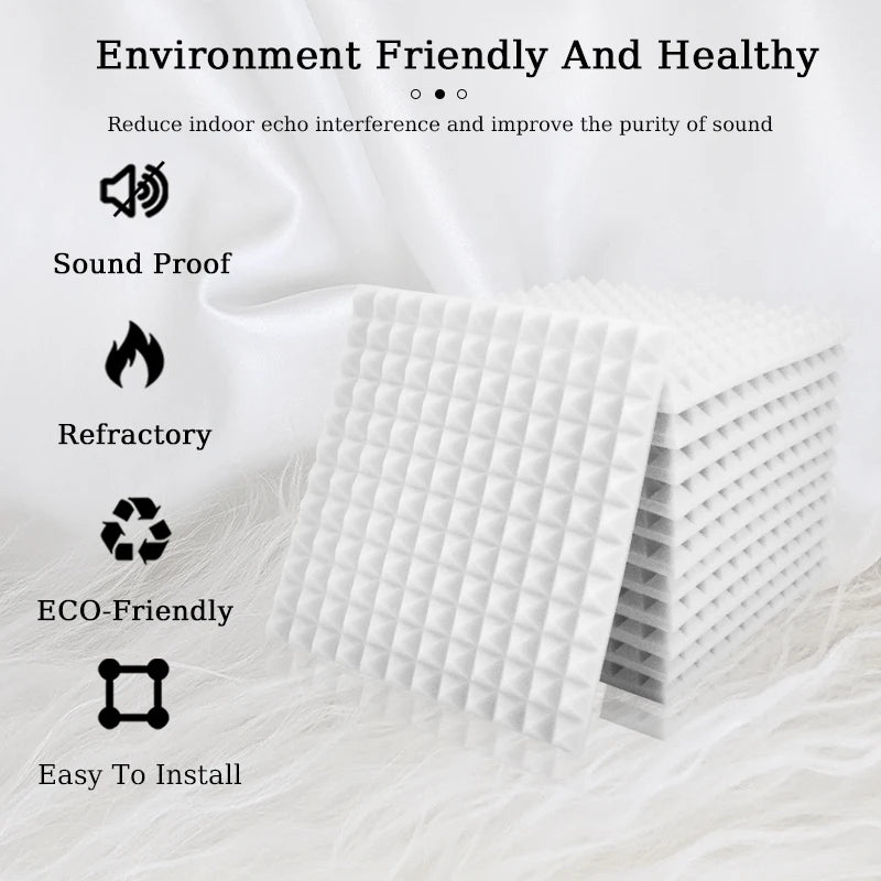 Acoustic Foam Pyramid Panels – Sound Insulation for Home Studio Recording