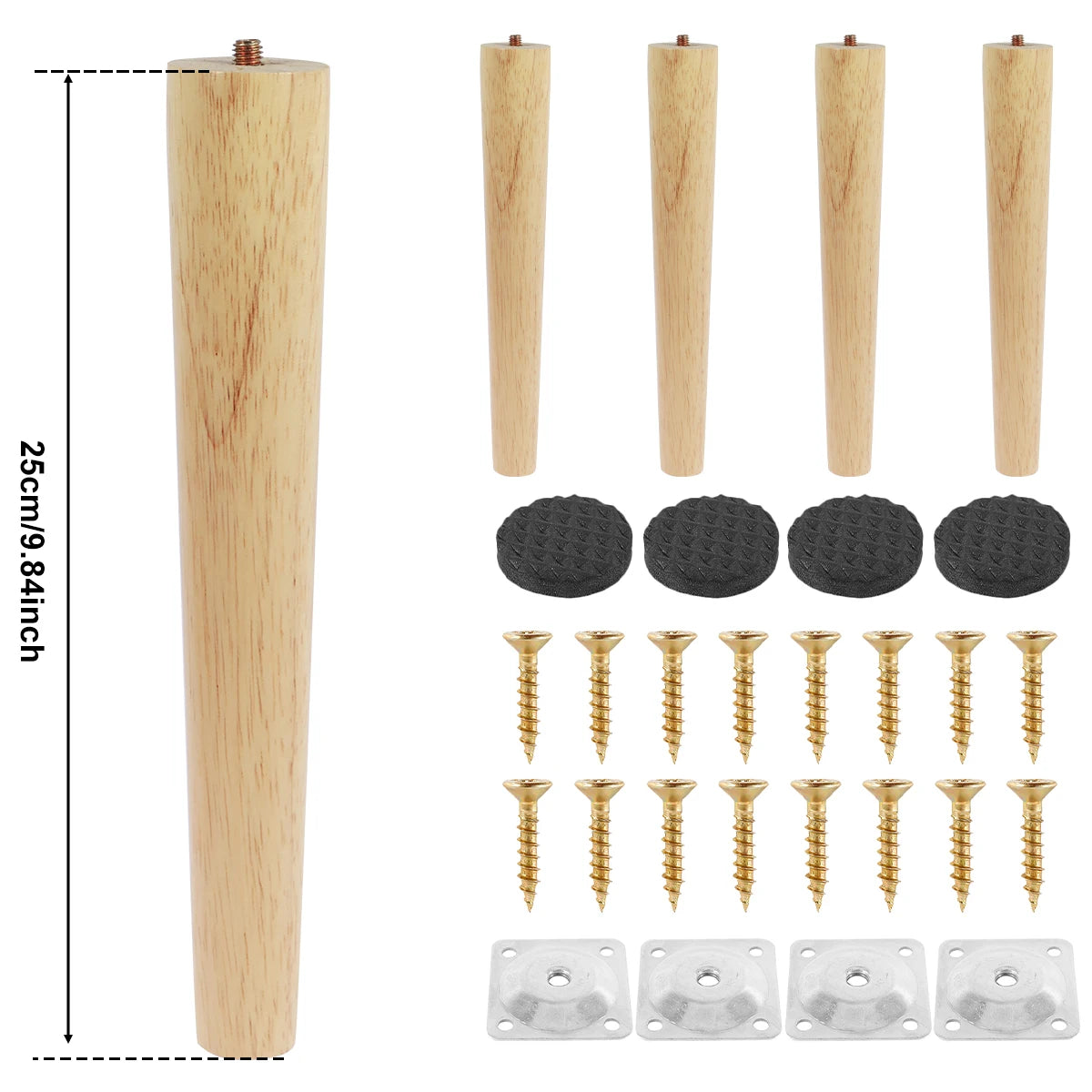Solid Wooden Furniture Legs – Replacement Feet for Tables and Chairs
