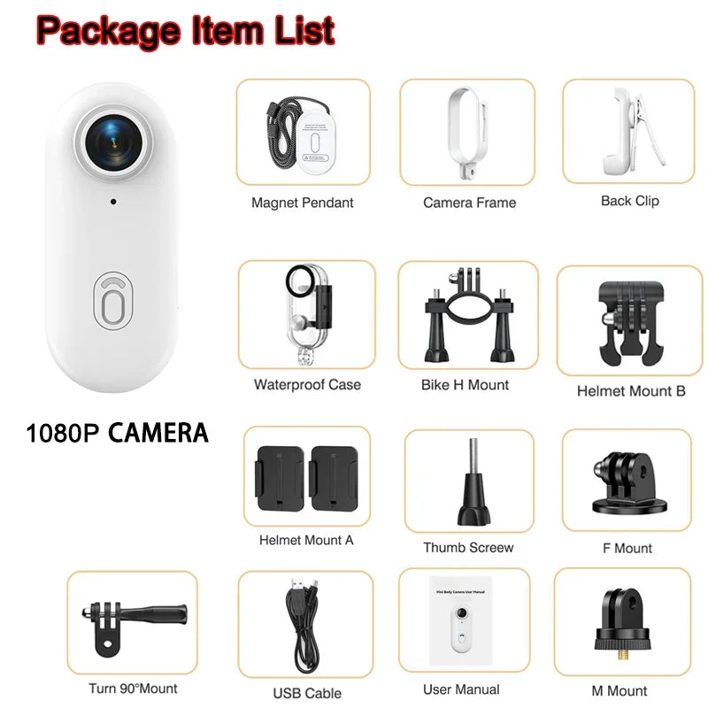 4K Mini Action Camera – Magnetic Wearable Cam for Outdoor Sports