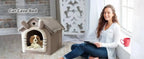 Soft Pet Bed House – Washable Enclosed Kennel for Indoor Dogs and Cats
