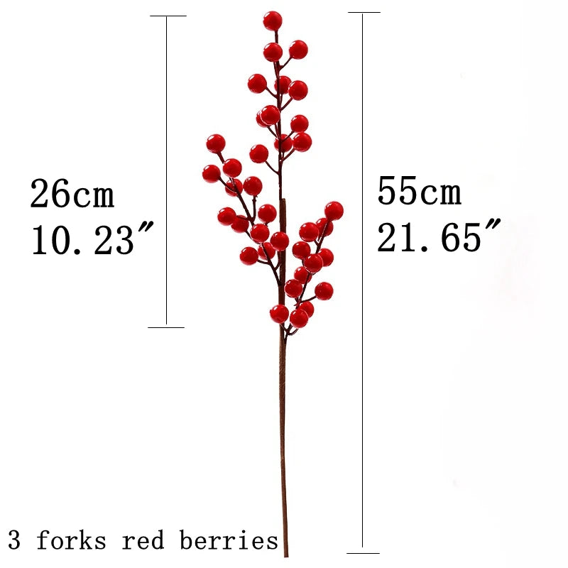 Artificial Gold Berry Bouquet – Floral Branch for Christmas Tree Decoration