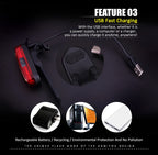 USB Rechargeable LED Bike Tail Light – Waterproof Safety Lamp for Cycling