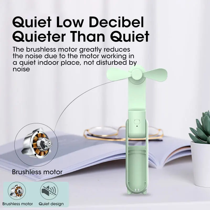 Portable USB Handheld Fan – Rechargeable Collapsible Cooler for Office Home