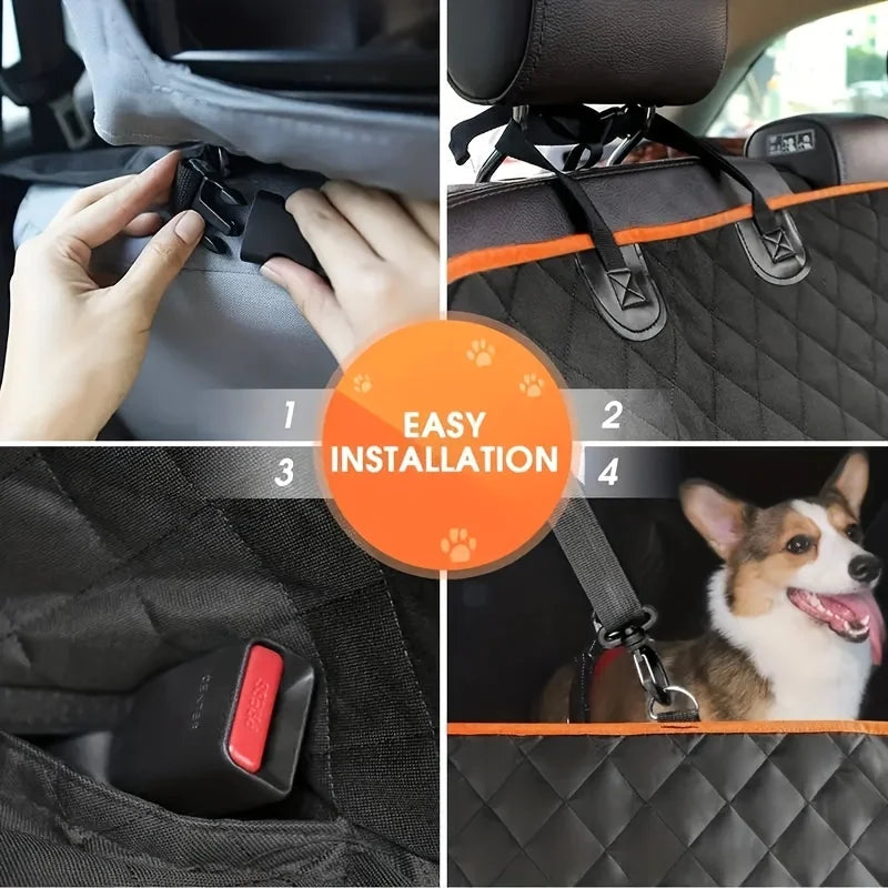 Waterproof Dog Car Seat Cover – Scratch-Resistant Hammock for Pet Travel