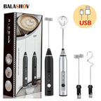 Portable Electric Milk Frother – Handheld USB Whisk for Coffee and Cappuccino