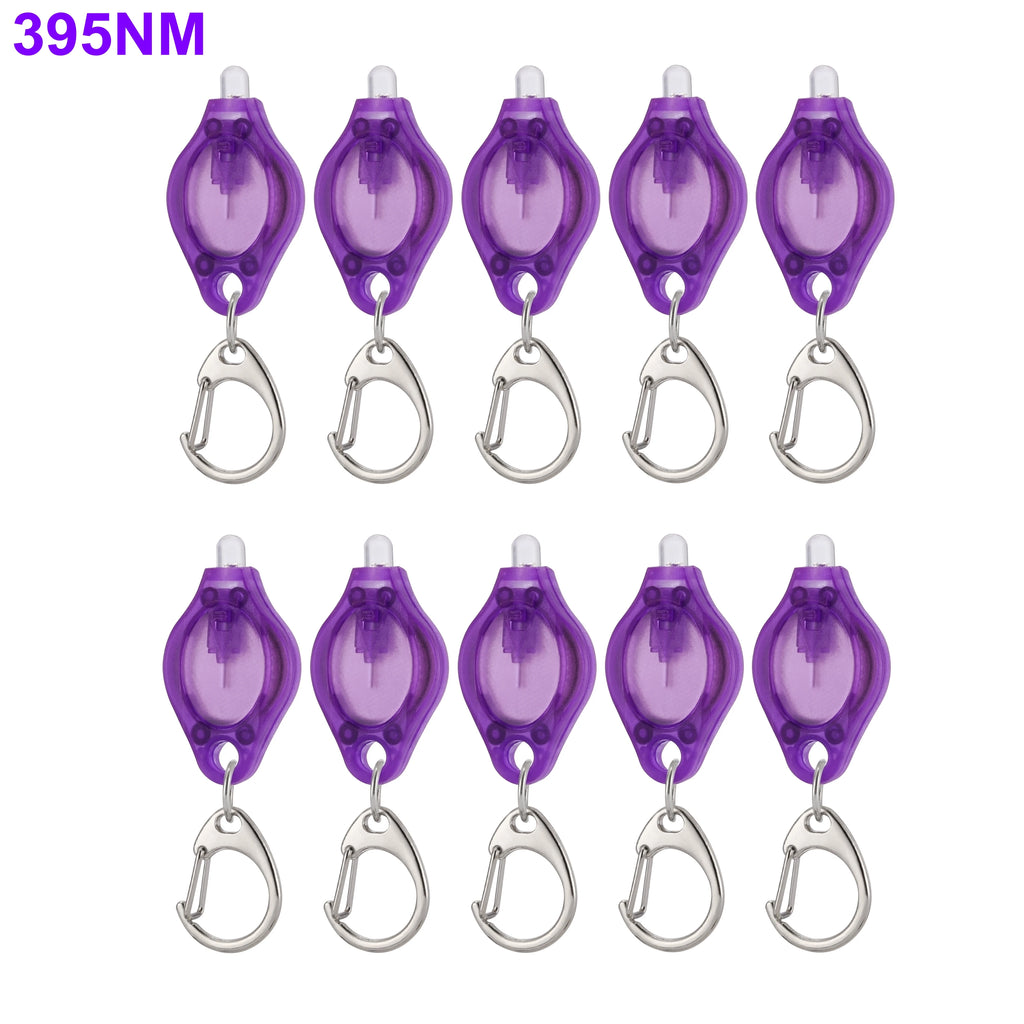 UV LED Keychain Flashlight – Dual 365/395nm Light for Stain and Ink Detection